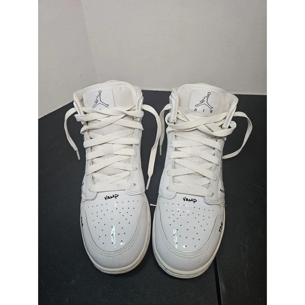 Nike Air Jordan 1 Mid GS Schematics White Black DQ1864-100 Women's 7